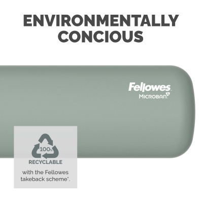 Suport incheietura Fellowes, Breyta Microban pentru tastatura, 47 x 6 cm, salvie